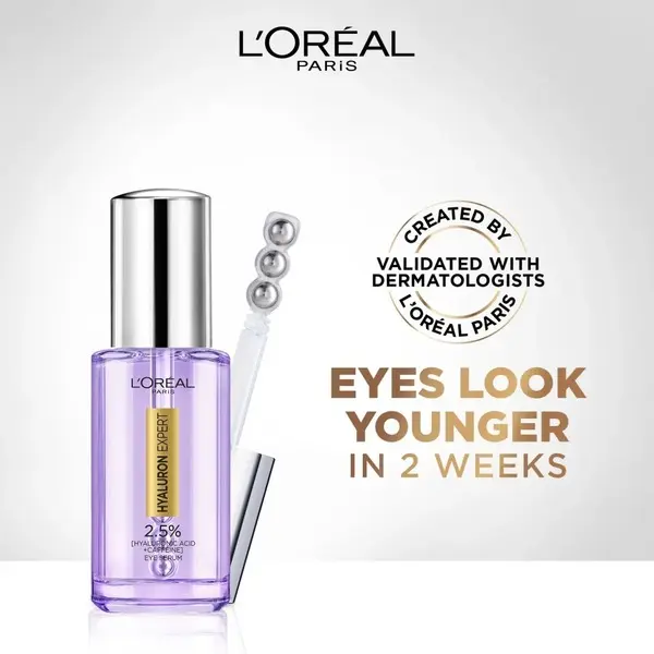 L’Oréal Paris Hyaluron Expert Moisturiser and Anti-Aging Eye Serum with 2.5% Hyaluronic Acid & Caffeine 1 Image