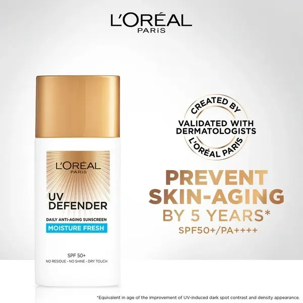 L’Oréal Paris UV Defender Sunscreen SPF50+/PA++++ - Moisture Fresh  2 Image