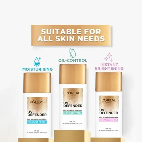 L’Oréal Paris UV Defender Sunscreen SPF50+/PA++++ - Moisture Fresh  5 Image