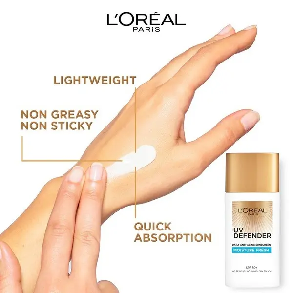 L’Oréal Paris UV Defender Sunscreen SPF50+/PA++++ - Moisture Fresh  1 Image
