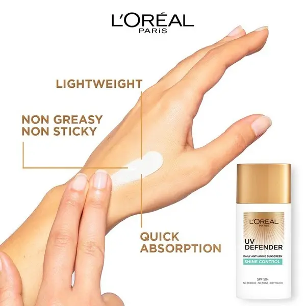 L’Oréal Paris UV Defender Sunscreen SPF50+/PA++++  - Shine Control  1 Image