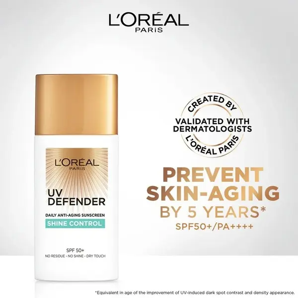 L’Oréal Paris UV Defender Sunscreen SPF50+/PA++++  - Shine Control  3 Image