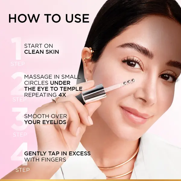 L'Oréal Paris Glycolic [3% Glycolic Acid  + Vitamin CG + Niacinamide] Eye Serum For Dark ircles, Brighten Eyes 20ml. 6 Image