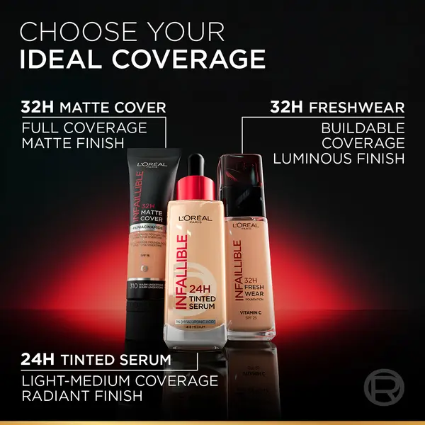 L’Oréal Paris Infallible 24H Tinted Serum with 1% Hyaluronic Acid for Radiant Hydrated Skin, Light to Medium Coverage, 30ml 6 Image