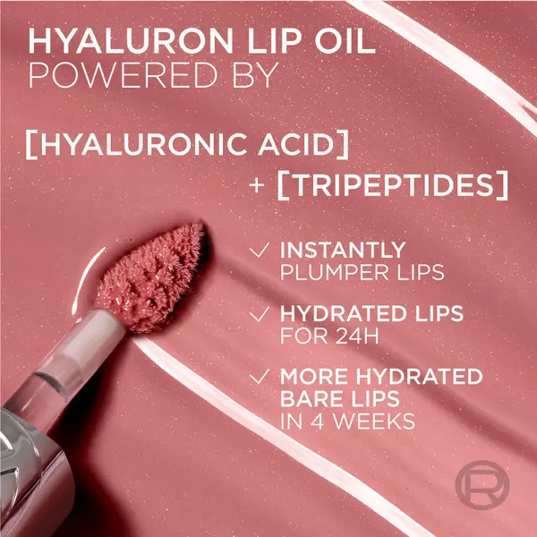 L’Oréal Paris Plump Ambition Hyaluron Lip Oil, 24HR Hydration and Volumizing Shine  4 Image