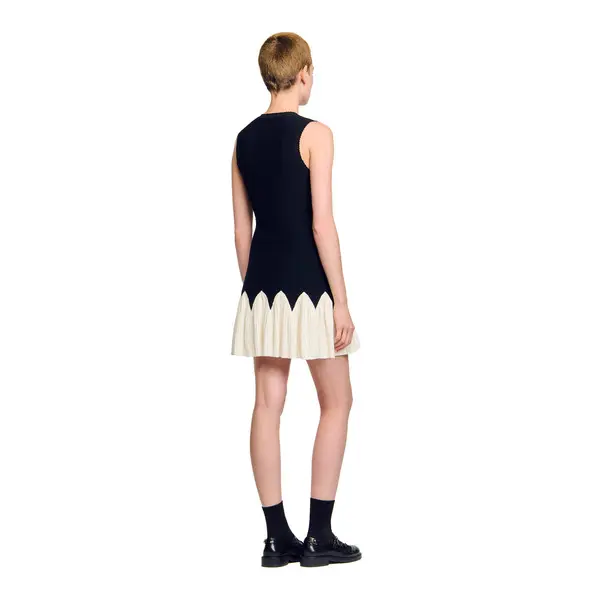 Two-tone short knit dress 4 Image