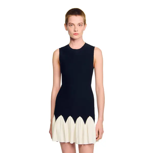 Two-tone short knit dress 3 Image