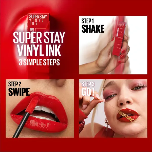 Maybelline New York Super Stay Vinyl Ink Long lasting 16 Hour Wear, No Budge, Instant Shine Lipstick 5 Image
