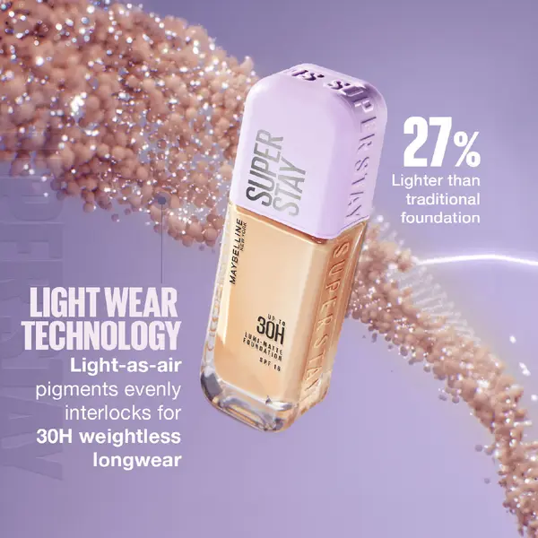 Maybelline New York Super Stay Lumi-Matte, Light As Air Foundation - 30H Longwear 3 Image