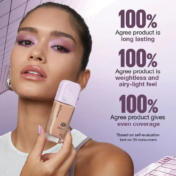 Maybelline New York Super Stay Lumi-Matte, Light As Air Foundation - 30H Longwear 5 Image