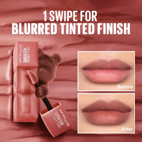 Maybelline Super Stay Teddy Tint  Soft Blurred Matte Lip Tint | 12h Longwear, Transfer proof 6 Image