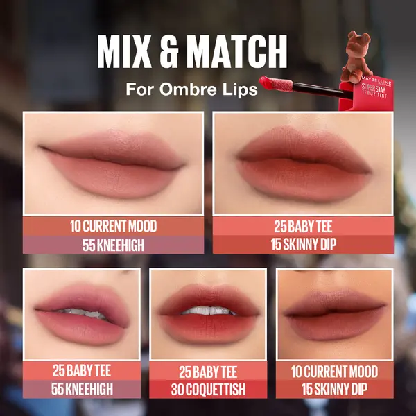 Maybelline Super Stay Teddy Tint  Soft Blurred Matte Lip Tint | 12h Longwear, Transfer proof 7 Image