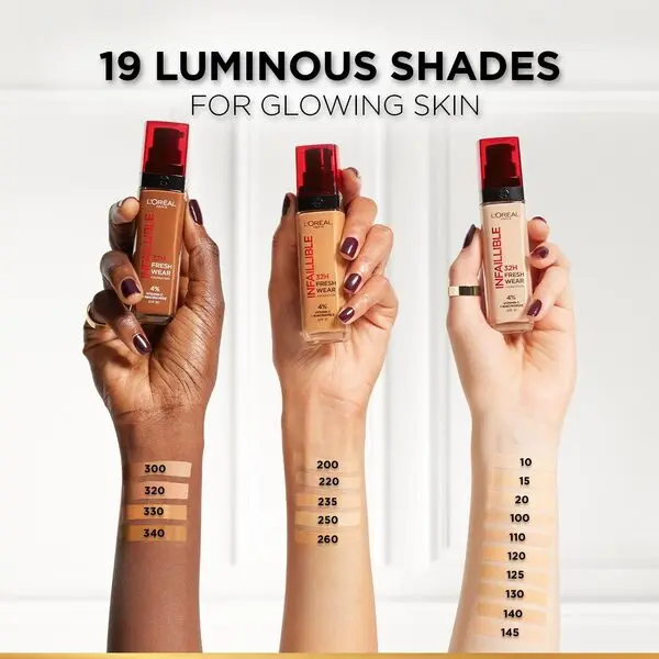 L’Oréal Paris Makeup Infaillible 32H Freshwear Longwear Liquid Foundation, Vitamin C, SPF25 3 Image