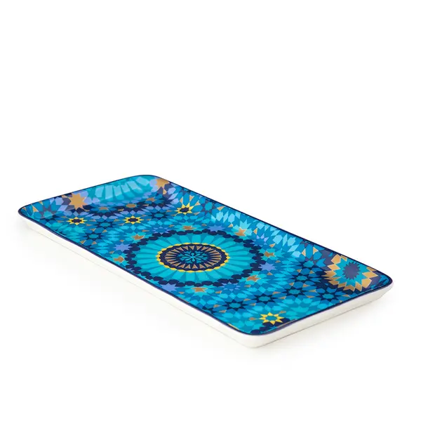 Rectangular Platter Moucharabieh Blue - 24x12cm 1 Image