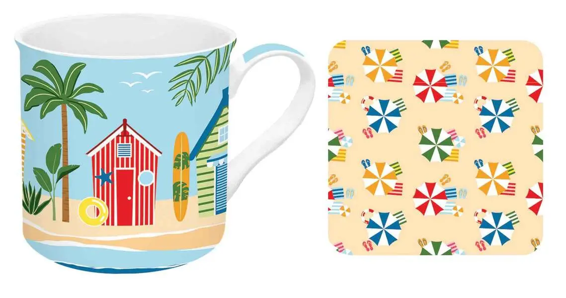 Set porc.mug 300 ml w/coaster in window color box 2 Image