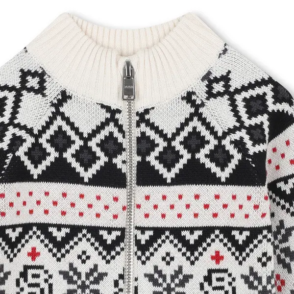 Cotton knitted high collar cardigan 1 Image