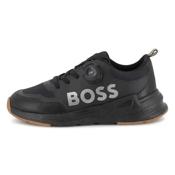 Logo Print Leather Trainers with chuncky sole 2 Image