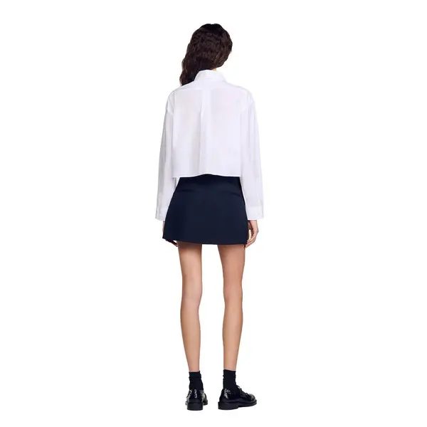 Cropped poplin shirt 4 Image