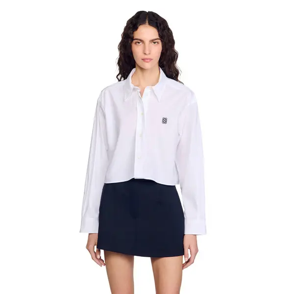 Cropped poplin shirt 2 Image