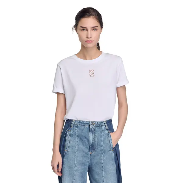 Cotton T-shirt with embroidery 5 Image