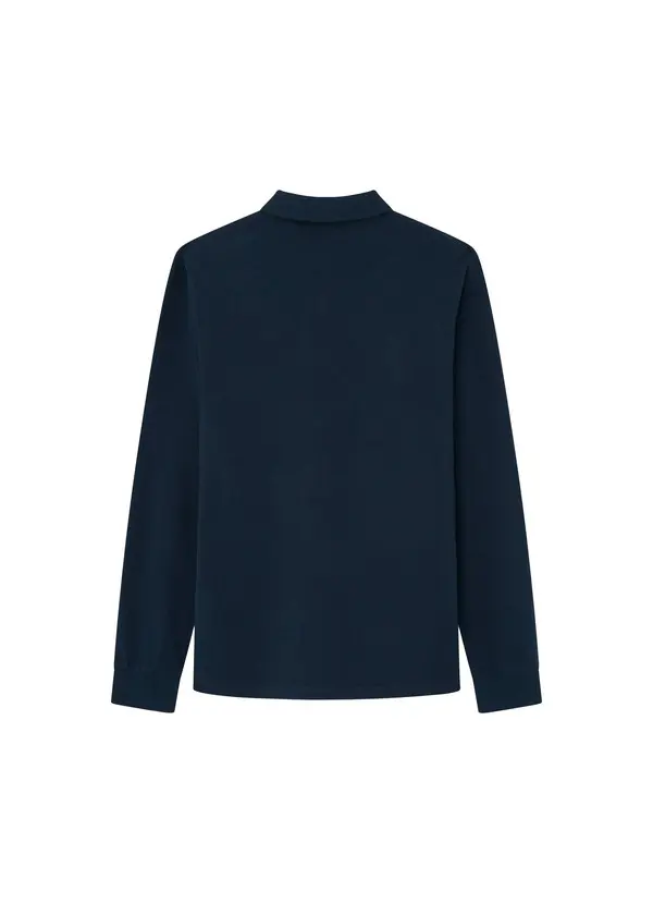 Slim Fit Long Sleeve Pique Polo 1 Image