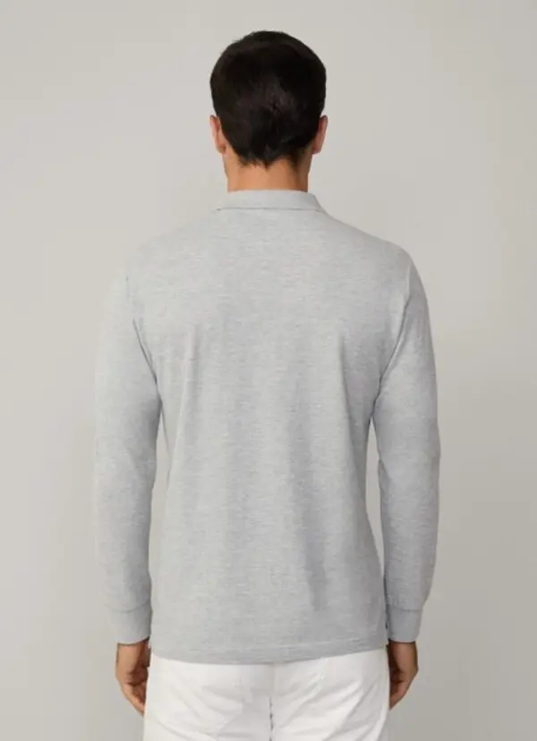 Slim Fit Long Sleeve Pique Polo 4 Image