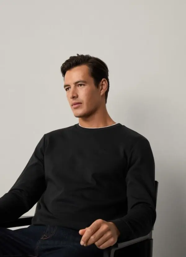 Double Knit Crew-Neck Sweater 1 Image