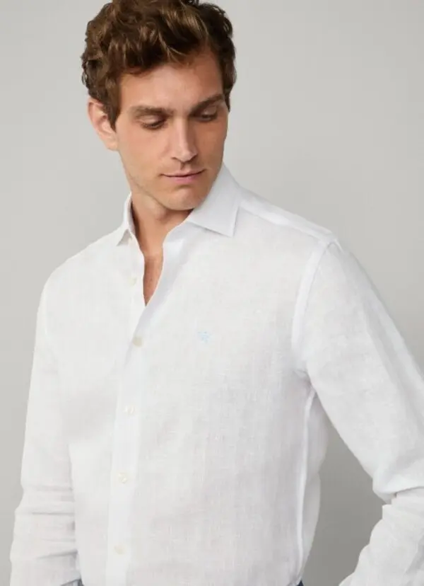 Tailored Fit Yarn Dyed Linen Shirt 3 Image