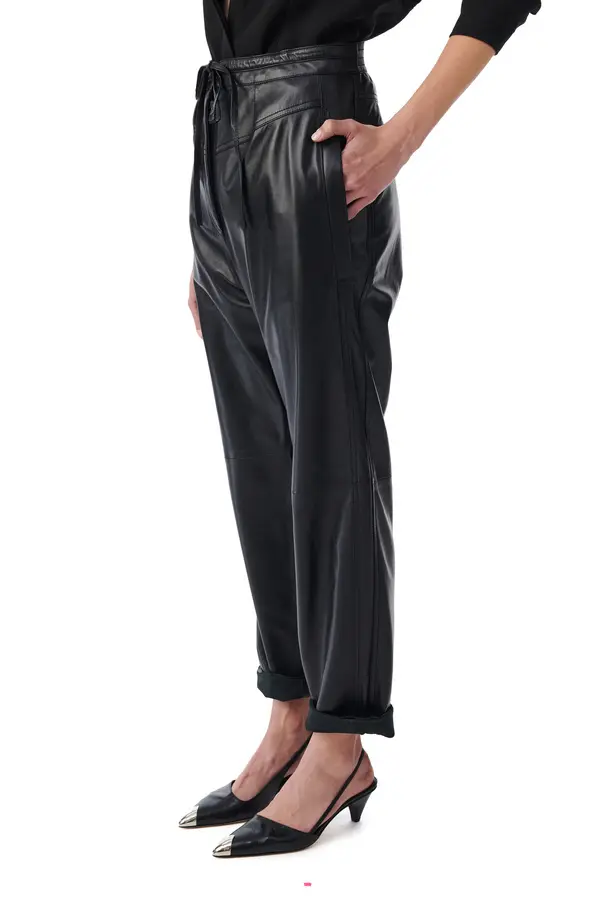 LEATHER JOGGING PANTS 2 Image