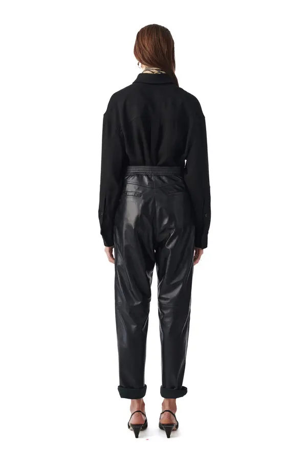 LEATHER JOGGING PANTS 3 Image