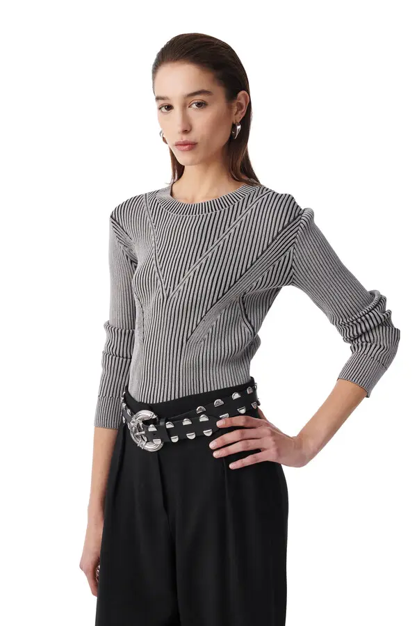 Round collar RIBBED SWEATER 1 Image