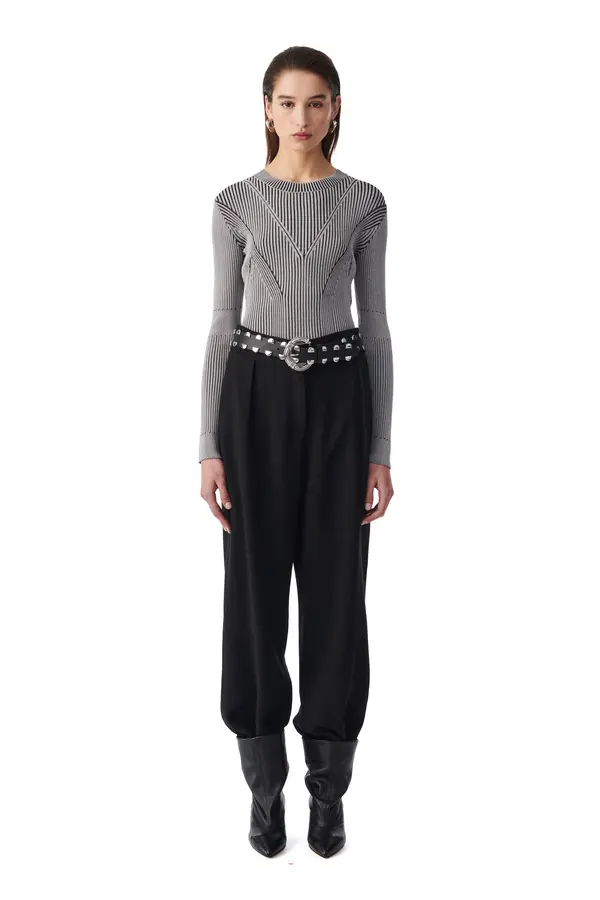 Round collar RIBBED SWEATER 2 Image