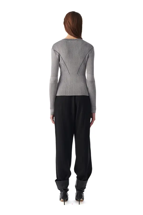 Round collar RIBBED SWEATER 3 Image