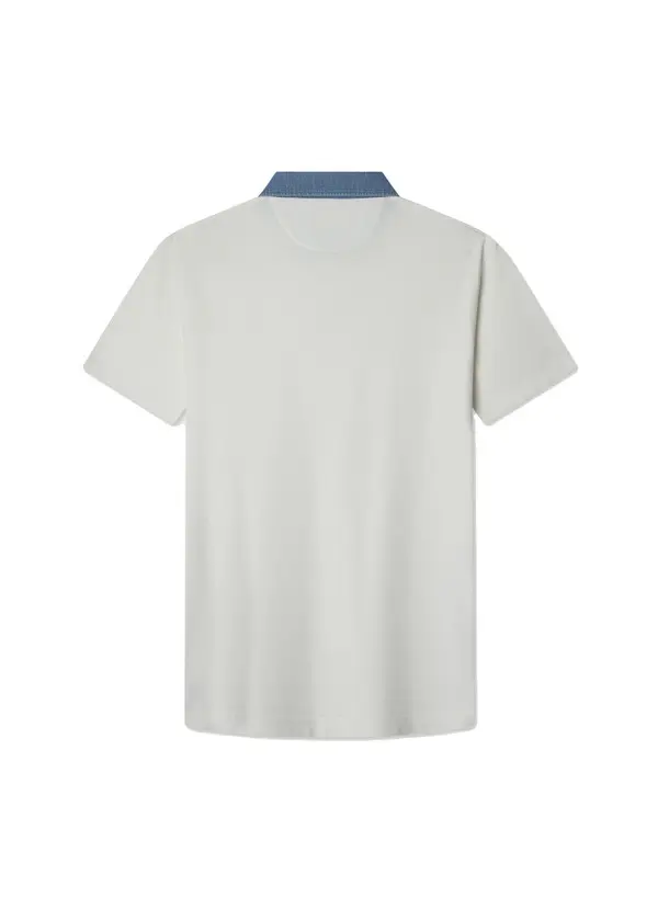 Classic Fit Short Sleeve Denim Collar Polo 1 Image