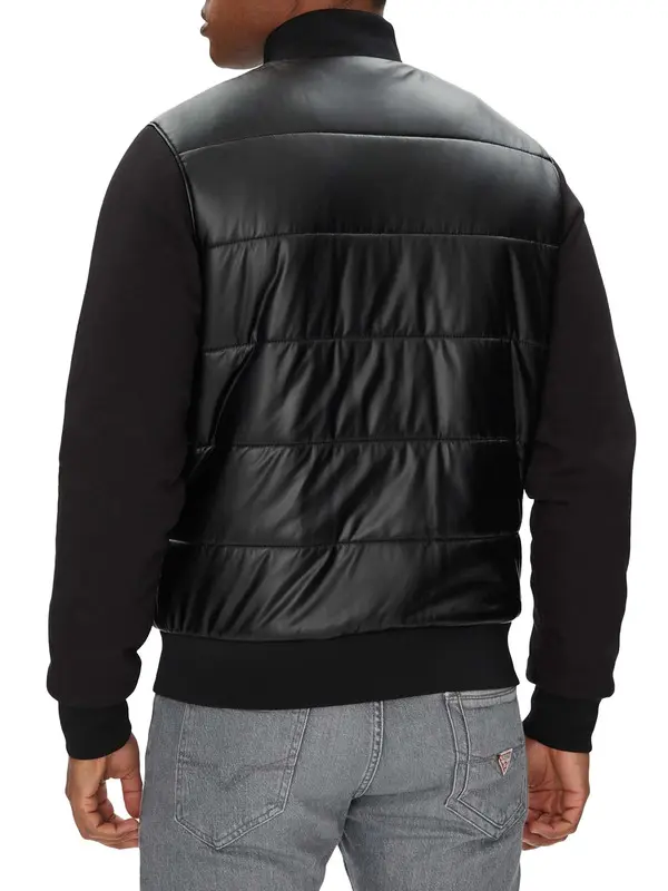 quilted jacket with knit sleeves 3 Image