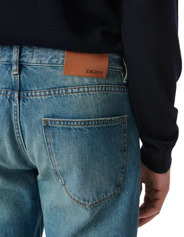 Washed Blue Straight Jeans 3 Image