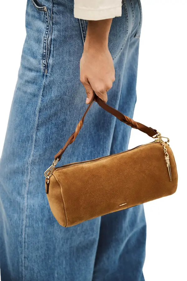 Suede Baguette Shoulder Bag 2 Image