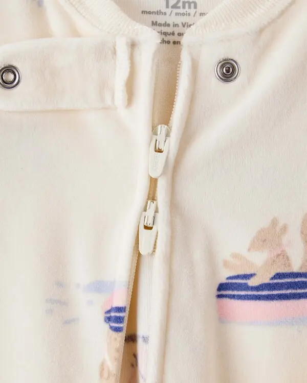 Snow Animals DreamPlush Snug Fit Long-Sleeve 2-Way Zip 1-Piece Pajamas 2 Image