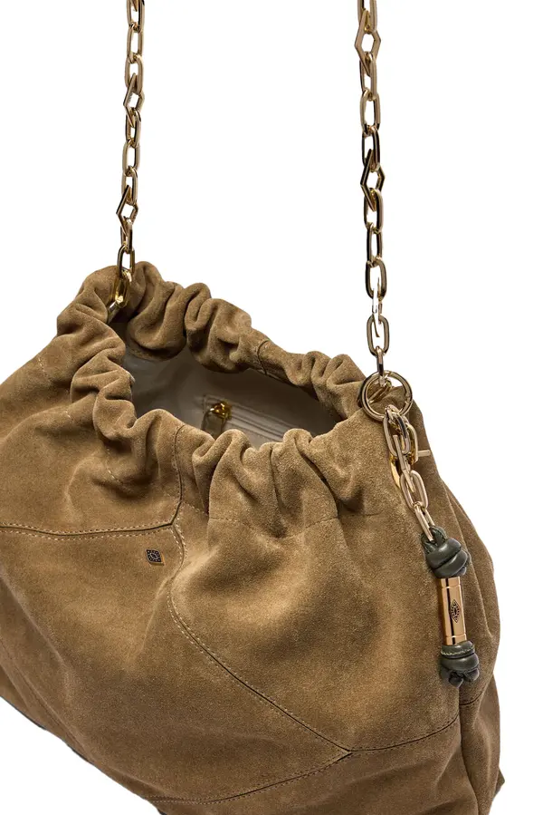 Suede leather tote bag  2 Image
