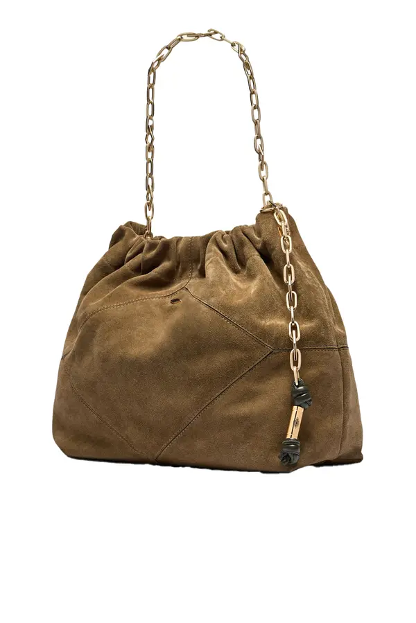 Suede leather tote bag  3 Image