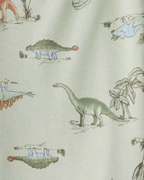 Boy Dinosaur Print PurelySoft Long-Sleeve 2-Piece Pajamas 1 Image