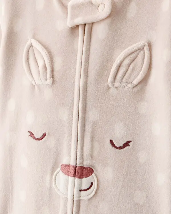 Deer DreamPlush Snug Fit Long-Sleeve 1-Piece Pajamas 1 Image