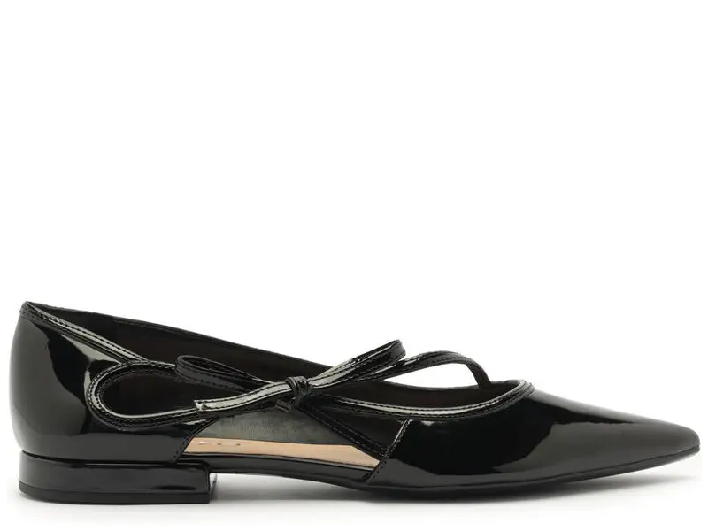 Patent Leather Cut-Out Flats with a Bow 3 Image