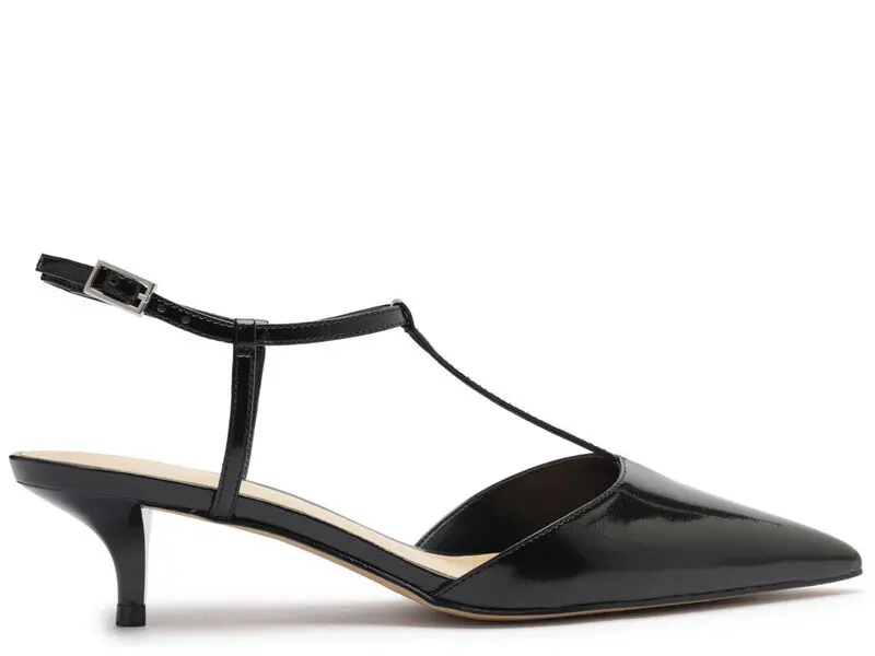 Patent Leather T-Strap Kitten Heels 2 Image