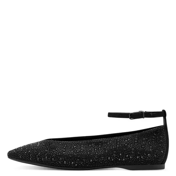 Ankle-Strap Ballerina Flats with Crystal Embellishments 1 Image