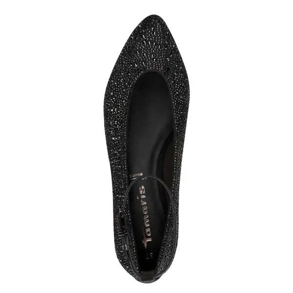 Ankle-Strap Ballerina Flats with Crystal Embellishments 2 Image
