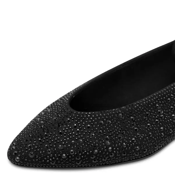 Ankle-Strap Ballerina Flats with Crystal Embellishments 3 Image
