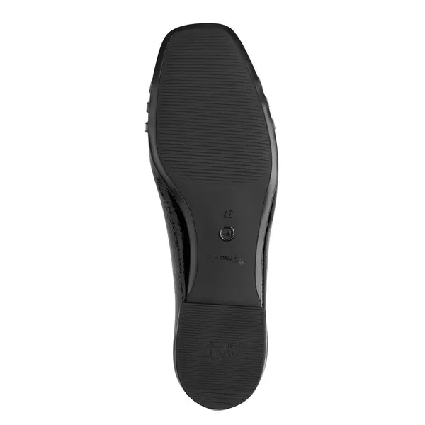 Patent Leather Loafer Flats with Triple Buckle Straps 3 Image
