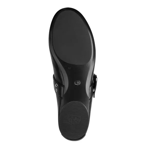 Leather Mary Jane Flats with Grommet-Embellished Strap 1 Image
