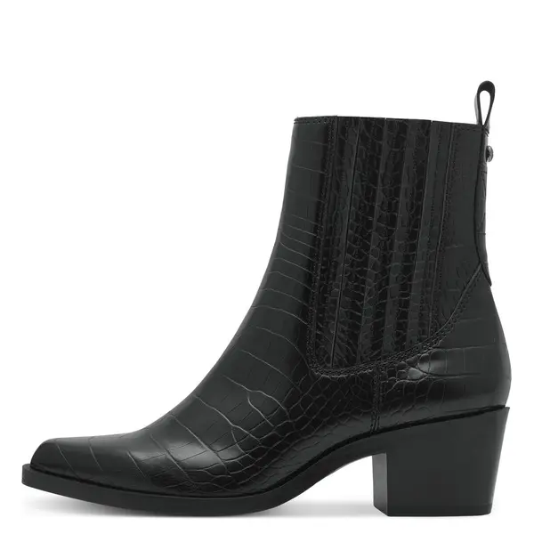 Crocodile-Embossed Western Ankle Boots 1 Image